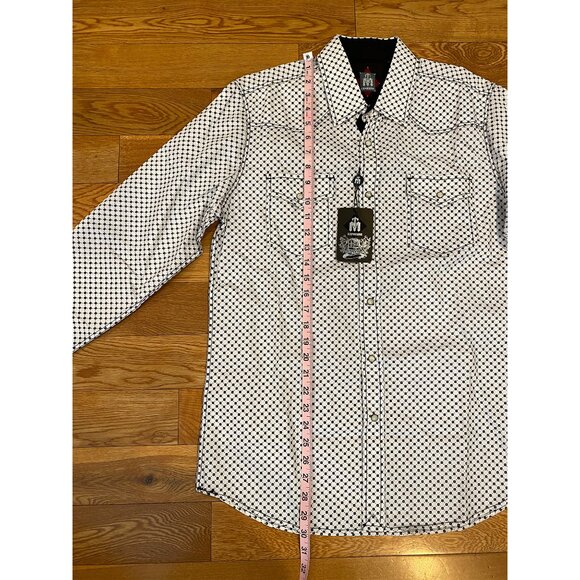 TM Exposure Western Shirt Men Medium Pearl Snap Cowboy Flower Medallion NWT - Picture 8 of 10